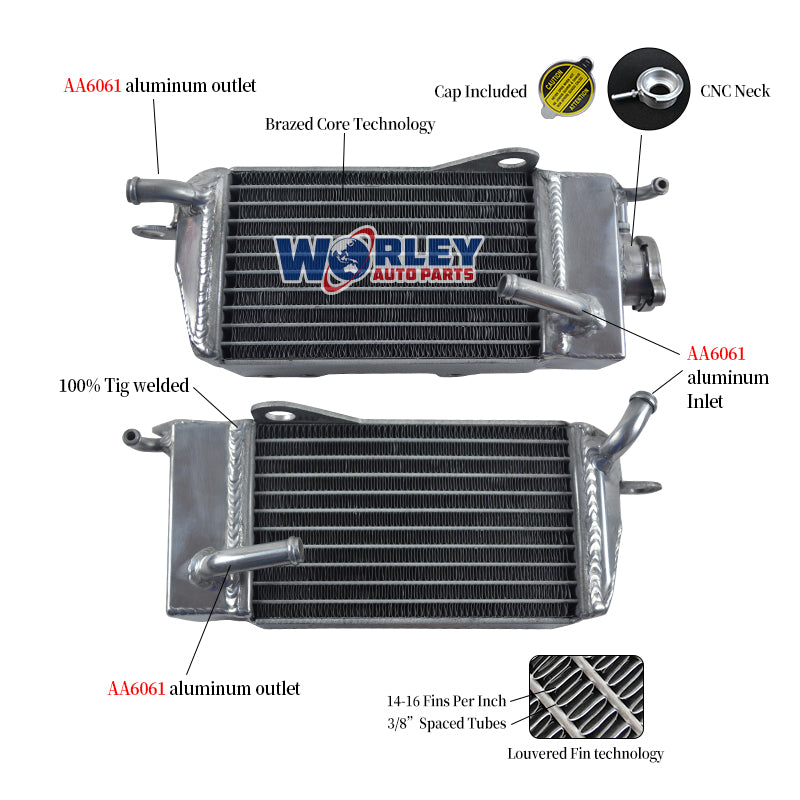 Worley Aluminum Radiator FOR Honda CR125R CR250R 1984