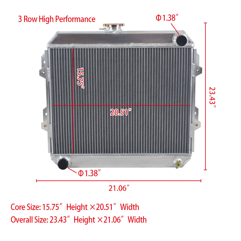 Worley Aluminum Radiator Fits 88-97 TOYOTA Petrol HILUX RN85 YN85 1.8L/2.0L/2.2L/2.4L Petrol