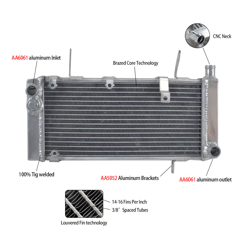 Worley Aluminum Radiator Fits Suzuki SV1000 SV1000S SV 1000 S 2003-2008 07 06 2005 2004