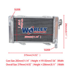 Worley Aluminum Radiator For Go Kart go-kart karting 14" x 8" x 1.3"