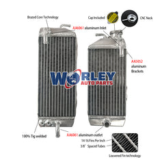 Worley Aluminum Radiator For KAWASAKI KXF250 KX250F KX 250F 2011-2016 2015 2014 2013 2012