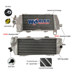 Worley Aluminum Radiator For Kawasaki KDX200 KDX220 KDX 200 220 1997-2006 1998 1999 2000 2001 2002 2003 2004 2005