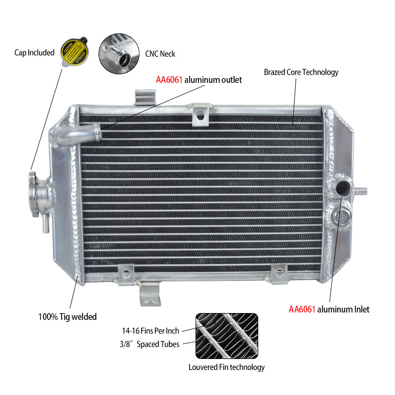 Worley Aluminum Radiator For Yamaha 660R Raptor 660 YFM660R 2002-2005 2003 2004
