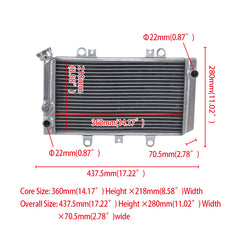 Worley Aluminum Radiator For Yamaha ATV Quad Grizzly 660/YFM660F/2002-2008 YFM66F 4x4