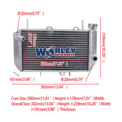 Worley Aluminum Radiator For 2009-2013 2010 2011 2012 Yamaha YFZ450X YFZ450R YFZ 450 X/R