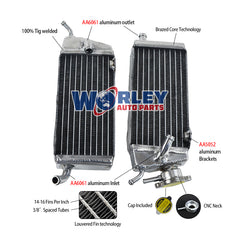 Worley Aluminum Radiator For Yamaha YZ125K YZ125L 1983-1984 84 83 2-STROKE