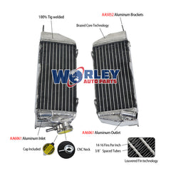 Worley Aluminum Alloy Radiator FOR Kawasaki KX250 KX-250 KX 250 2-stroke 1984 84