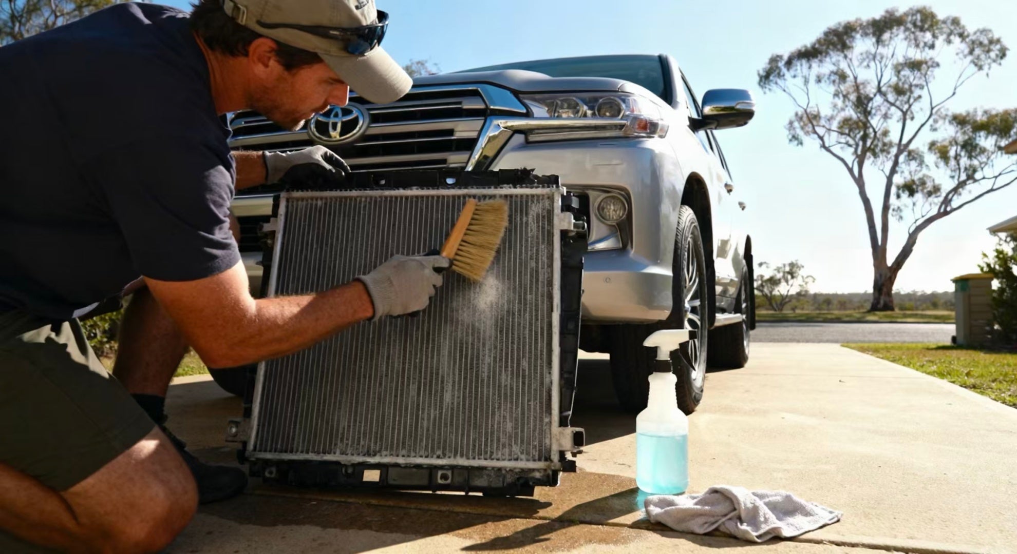 It's done in 10 minutes! Australian summer car radiator inspection ste ...