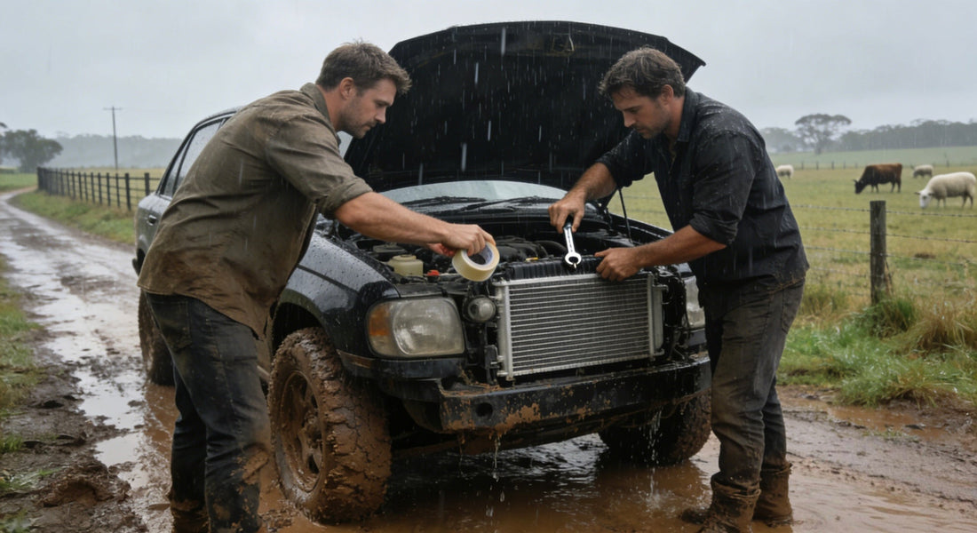 Emergency handling of radiator water ingress in Australian rainy season cars