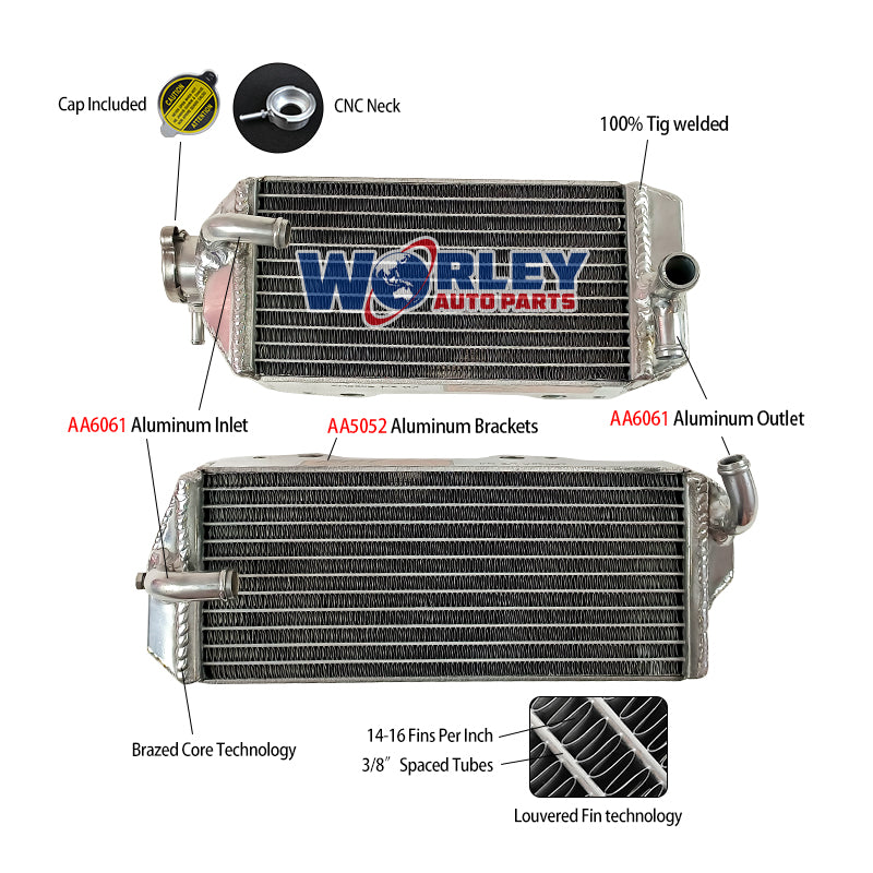 02Worley Aluminum Radiator For SUZUKI RMZ250 RMZ 250 2007 2008 2009 07 08 09