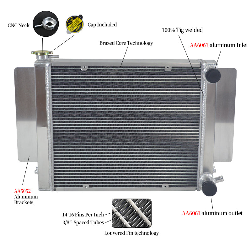 03Wolrey Aluminum Radiator Fits  Mzda RX2 RX3 RX4 RX5 RX7 with heater pipe Manual