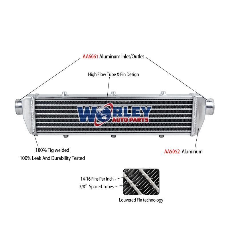 11Wolrey 550 x 140 x 65mm FMIC All ALUMINUM TURBO INTERCOOLER 2.25" INLET/OUTLET