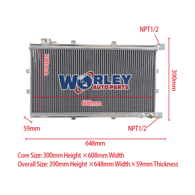 126"×12" Aluminum Universal Radiator Heat Exchanger Water to Air Intercooler+ Cap