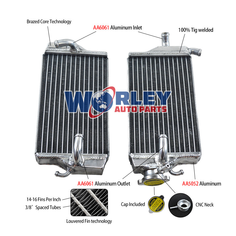 14Worley Aluminum Radiator For Honda CR250 CR250R CR 250 R 2000 2001 00 01