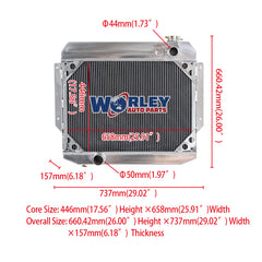 1Wolrey Aluminum Radiator FOR 1958-1960 1959 Lincoln Premiere V8 4-BBL AT