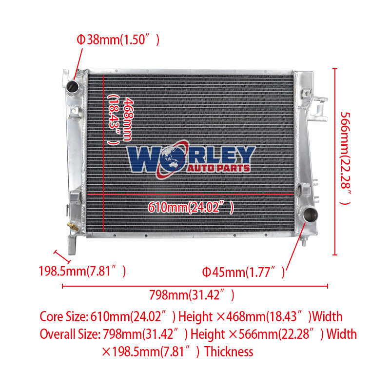 1Wolrey Aluminum Radiator FOR 2002-2004 Dodge Ram 1500 2003 Dodge Ram 2500 3500 CU2479