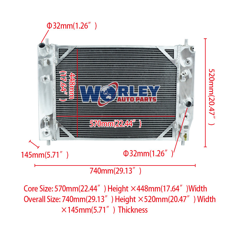 1Wolrey Aluminum Radiator FOR 2005-2013 Chevy Corvette C6 6.0L 6.2L 7.0L V8 2006 2007 2008 2009 2010 2011 2012