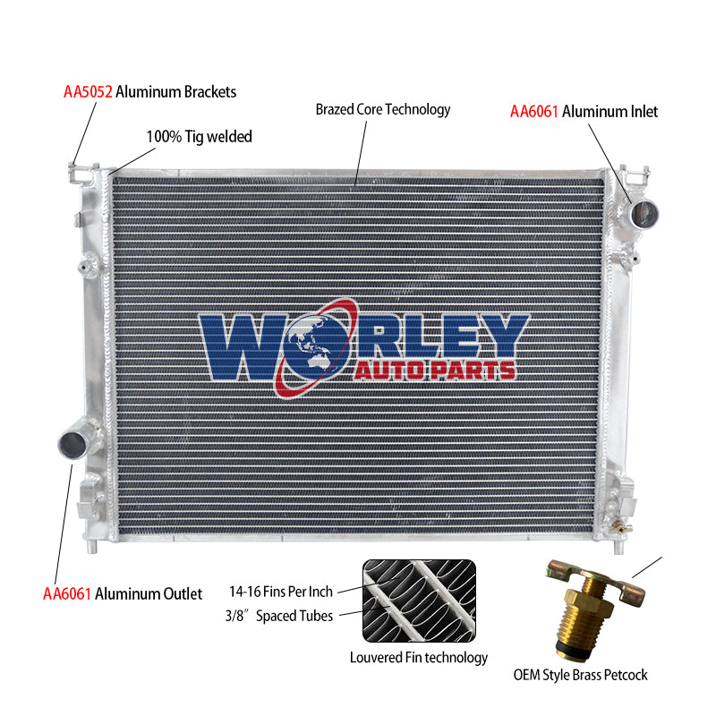 1Wolrey Aluminum Radiator FOR 2009-2018 Dodge Charger/Dodge Challenger/Chrysler 300
