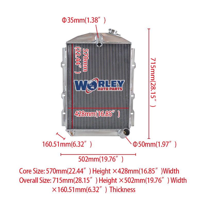 1Wolrey Aluminum Radiator FOR CHEVY HOT/STREET ROD 6 Cylinder 1938 manual