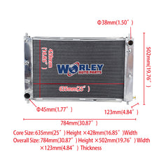 1Wolrey Aluminum Radiator FOR FORD MUSTANG 1997-2004 MT V8 4.6 1998 1999 2000 2001
