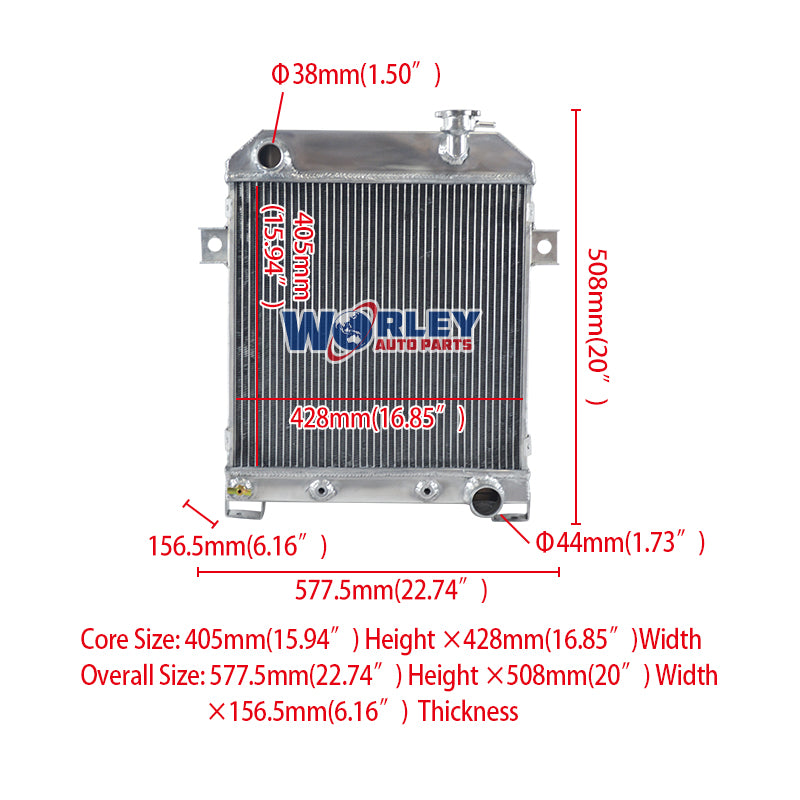 1Wolrey Aluminum Radiator FOR JAGUAR MARK 2 MK2 MK II DAIMLER 2.5 V8; V8-250 AT 1962-1967 AT