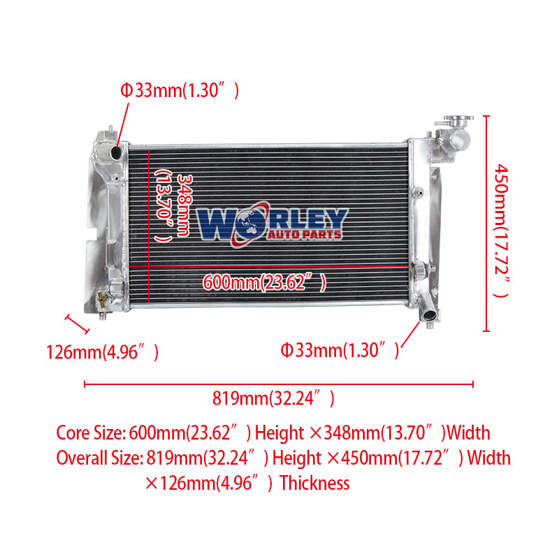 1Wolrey Aluminum Radiator FOR Pontiac Vibe & Toyota Corolla/Matrix 1.8L L4 2003-2008 2004 2005 2006 2007