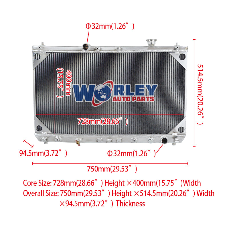 1Wolrey Aluminum Radiator FOR Toyota Camry 2.2 L4 1997-2001 2000 1999 1998