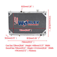 1Wolrey Aluminum Radiator FOR Toyota Camry 2.2 L4 1997-2001 2000 1999 1998