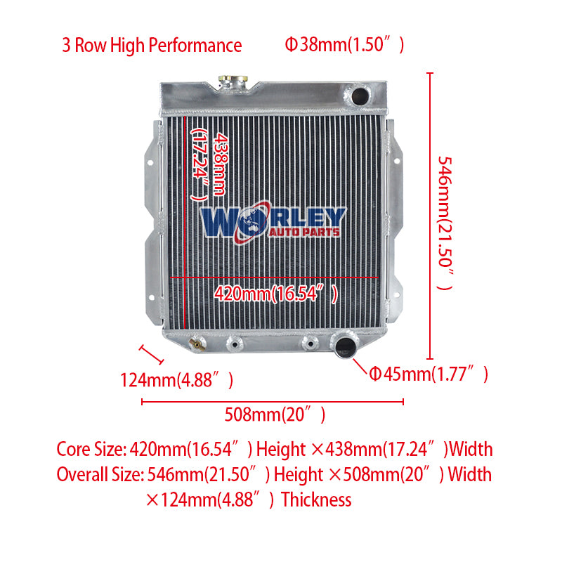 1Wolrey Aluminum Radiator Fit 1960-1965 1961 1962 1963 Ford Econoline /Pick up AT