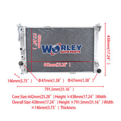 1Wolrey Aluminum Radiator Fit Mercedes Benz W204 C63 AMG 2008-2014 2009 2010 2011
