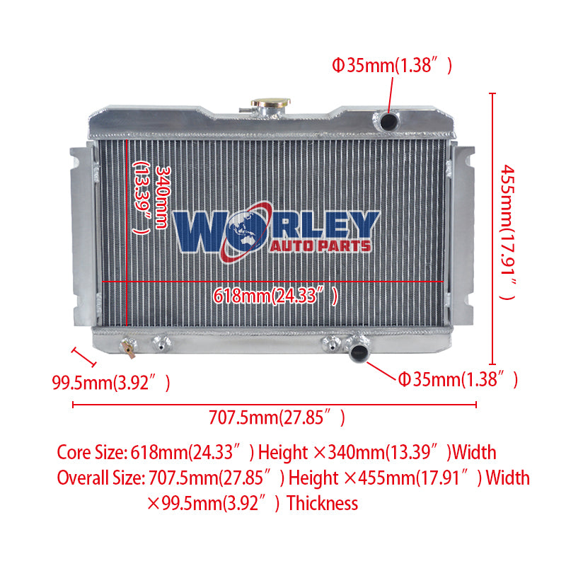 1Wolrey Aluminum Radiator Fit Nissan 720 1983-1986 2.4L 2.0L L4 SPAWON 1984 1985