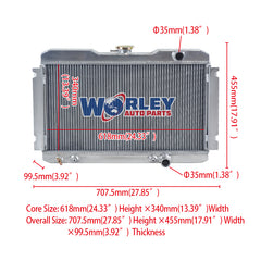 1Wolrey Aluminum Radiator Fit Nissan 720 1983-1986 2.4L 2.0L L4 SPAWON 1984 1985