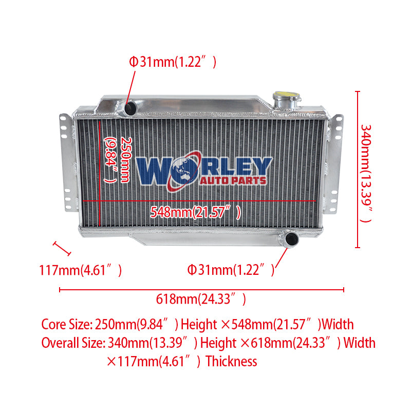 1Wolrey Aluminum Radiator Fit TRIUMPH SPITFIRE MARK III/IV/1500 1964-1978 1965 1966 1967 1968 1969 1970