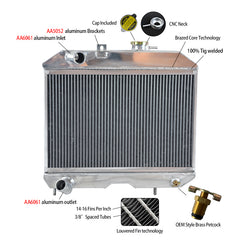 1Wolrey Aluminum Radiator Fits 1941-1952 JEEP Willys 1942 1943 1944 1945 1946 1947 19