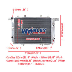 1Wolrey Aluminum Radiator Fits 1993-2001 Mercedes-Benz R129 SL 280 / 320 AT 1994 1995