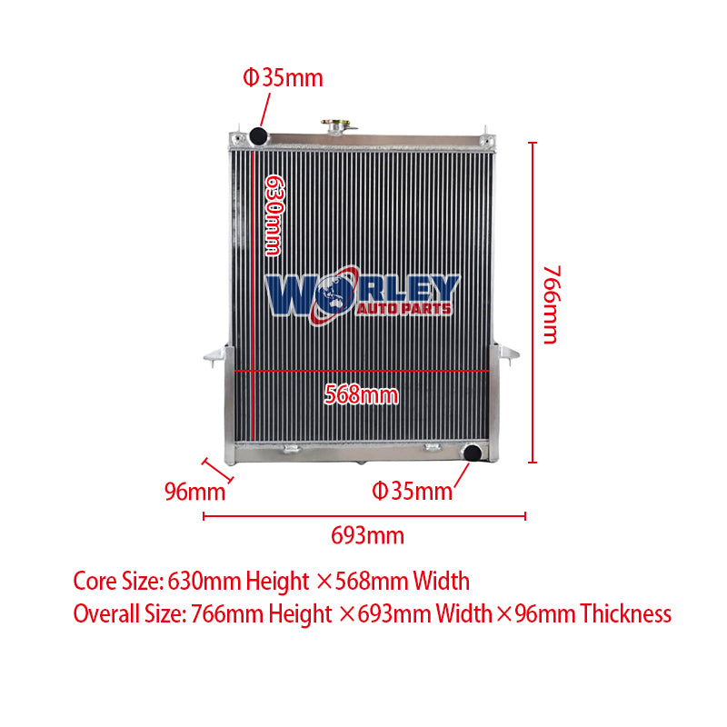 1Wolrey Aluminum Radiator Fits 2002-2020  Nissan Patrol Y61 GU 3 4 5 4.8L TB48 Petrol MT 2003 2004 2005 2006 2007 2008 2009