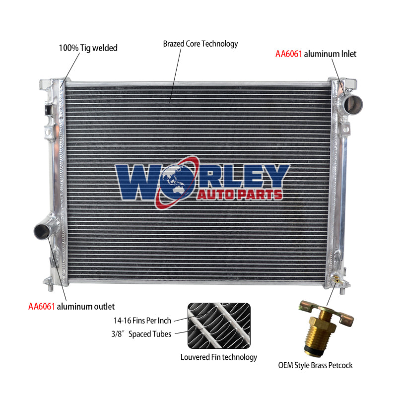 1Wolrey Aluminum Radiator Fits 2011-2023 Dodge Challenger SRT 6.4L 6.2L & More