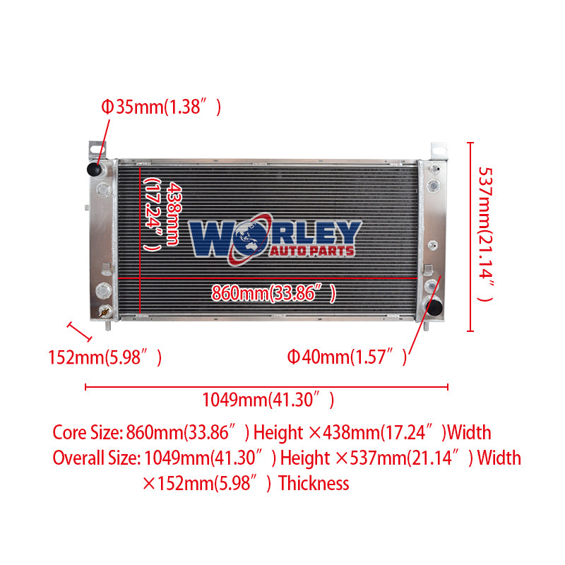 1Wolrey Aluminum Radiator Fits  Chevrolet Silverado 1500 2500 3500 4.8L 5.3L 6.0L V8 