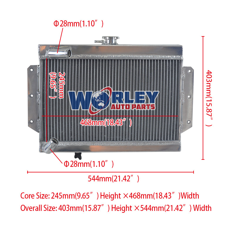 Roadster Style Racing Radiator Wolrey Aluminum Radiator Fits MGB GT/ROADSTER TOP-FILL 1968-1975 1969 ...