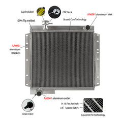 1Wolrey Aluminum Radiator Fits Toyota Land Cruiser BJ40/BJ41/BJ43/BJ44 B 3.0/3.2 DIESEL 1974-1980 1975 1976 1977 1978 1979