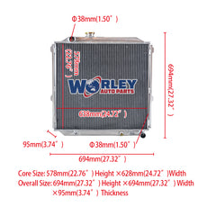 1Wolrey Aluminum Radiator Fits Toyota Land Cruiser Prado KZJ90 KZJ95 3.0 Diesel 1996-2002  1997 1998 1999 2000 2001