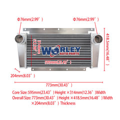 1Wolrey For 1990-2006 International Navistar 4000 Series Truck Aluminum Intercooler 1991 1992 1993 1994 1995 1996