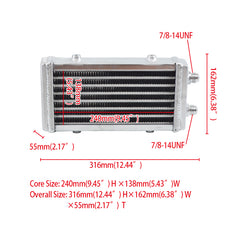 1Wolrey Small Overall:315 x 160 x 55mm Bar and Plate Dual Pass Oil Cooler Universal