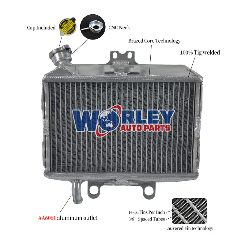 1Worley Aluminum Radiator FOR  HONDA CR125/CR125R/CR 125 R 1998 1999 98 99