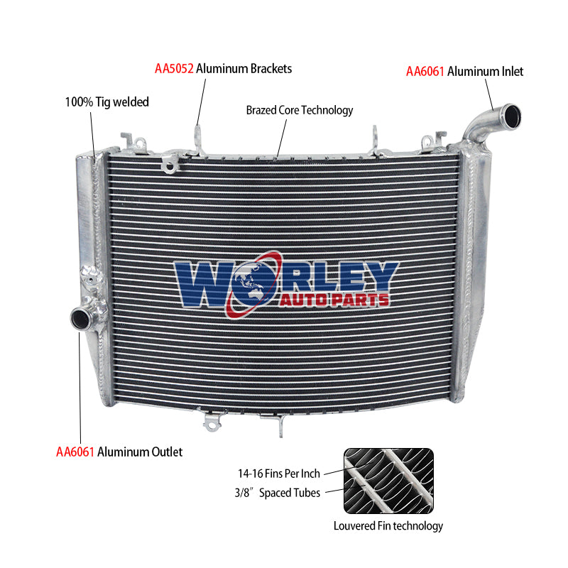 1Worley Aluminum Radiator FOR Honda CBR600RR 2007-2023 CBR600RR ABS 2009-2023 2010 2011 2012 2013 2014 2015 2016
