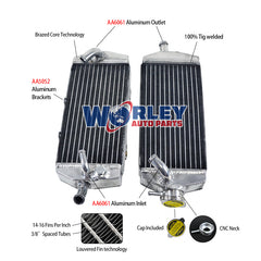 1Worley Aluminum Radiator FOR KTM 450SX 525SX 450/525 MXC/EXC 2003-2007 2004 2005 2006
