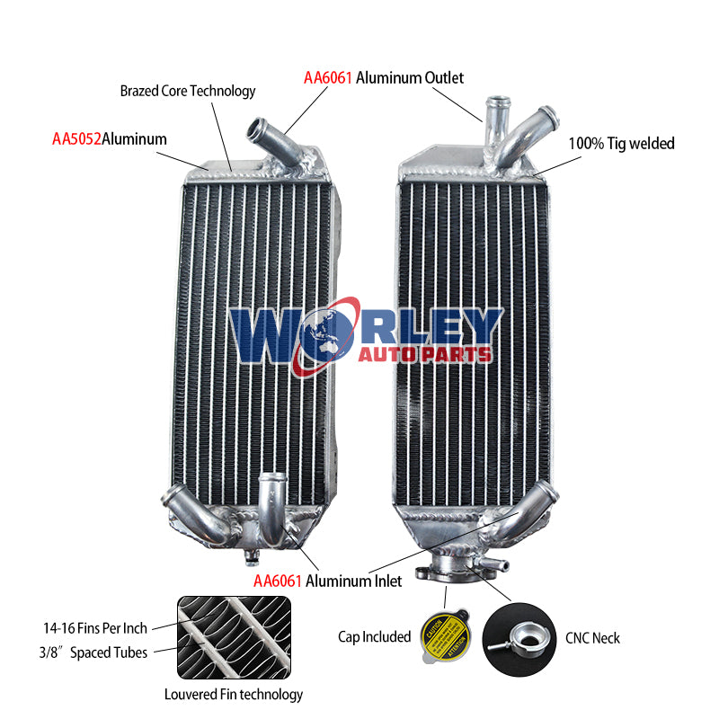 1Worley Aluminum Radiator FOR Suzuki DRZ400 2003/DR-Z400E 2004 2005 2006 2007