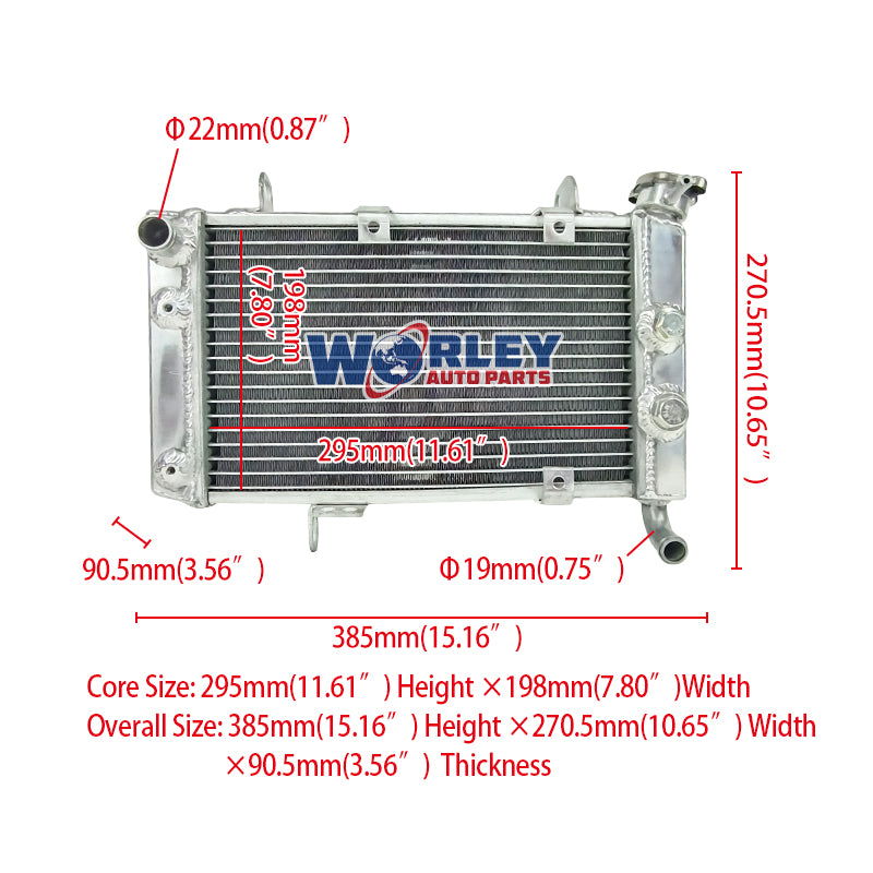 1Worley Aluminum Radiator FOR Suzuki LTZ400/LT-Z400Z/DVX400/KFX400 2003-2008 2004 2005 2006 2007