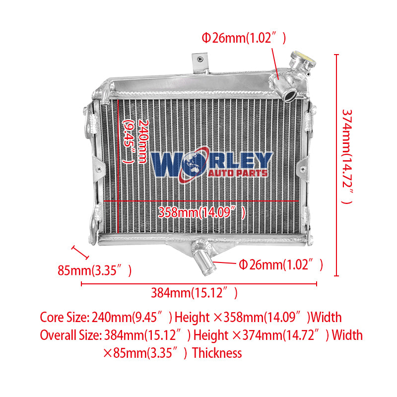1Worley Aluminum Radiator FOR Yamaha VENTURE ROYALLE XVZ1200 XVZ1300 XVZ 1200 1300 1983-1993 1984 1985 1986 1987 1988 1989 1990 1991 1992 1993