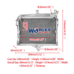 1Worley Aluminum Radiator FOR Yamaha VENTURE ROYALLE XVZ1200 XVZ1300 XVZ 1200 1300 1983-1993 1984 1985 1986 1987 1988 1989 1990 1991 1992 1993